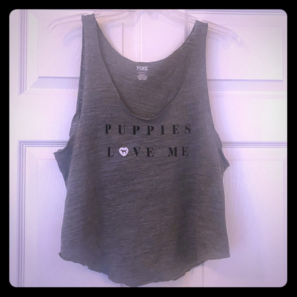$18.00 VS PINK Puppies love me tank!